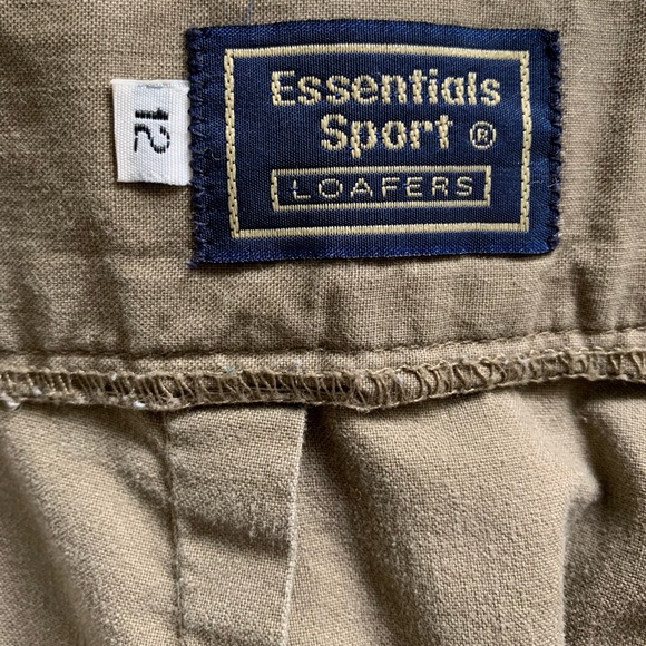 Essentials Sport Loafers Pants 12 Khaki Brown Y2K 90's Pleated front Cuffed legs - Picture 4 of 16